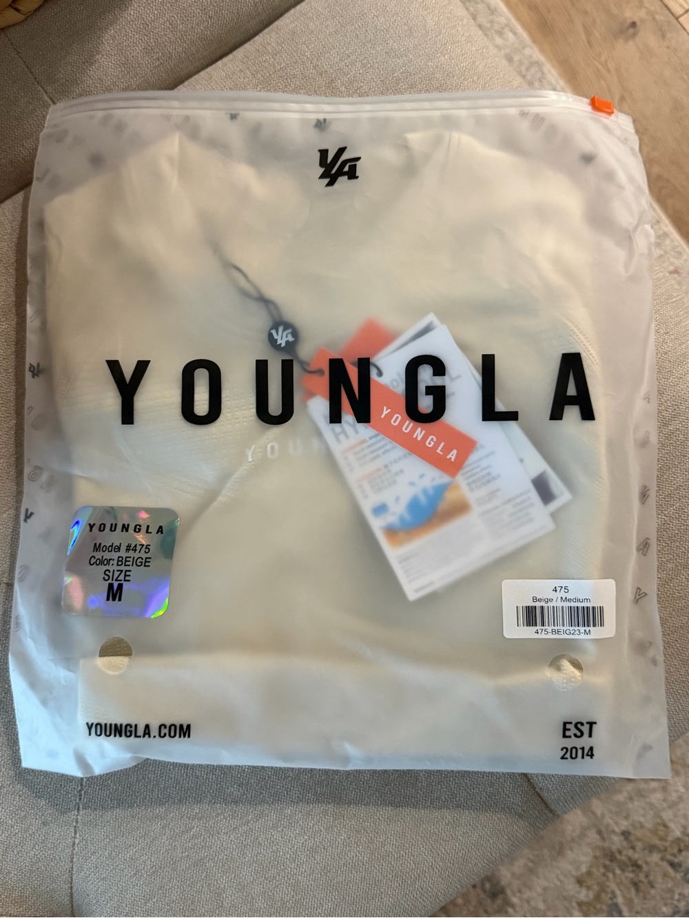 YoungLA 475 SuperVillain Compression Tee - Beige - Size M NWT (Deadstock)
